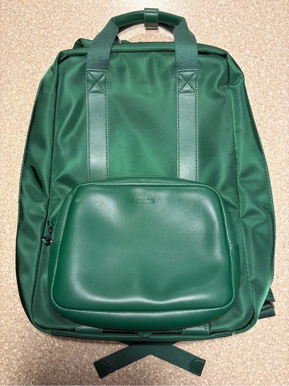 Monos Metro QuickSnap Travel Laptop Backpack Vegan Leather Juniper Green
